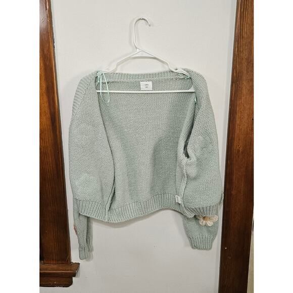 Luna Ivy Anthropologie Knit Puff 3D Crocheted Flower Cardigan Women’s Size Small - Picture 5 of 8